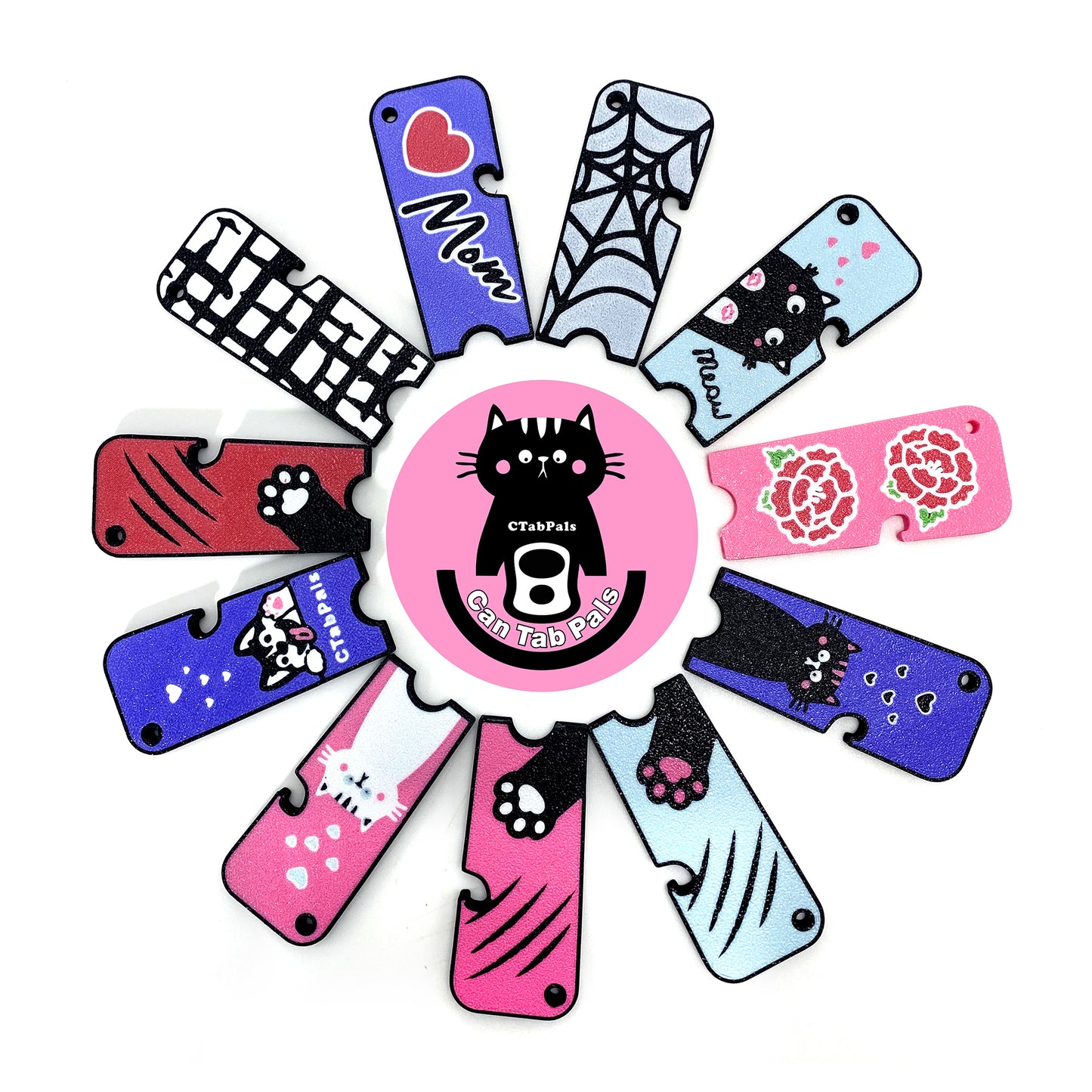 CTABPALS 2 in 1 Soda Can Opener Pop Can Tab Opener Keychain Help for Long Nails,Sore Hands,Arthritis