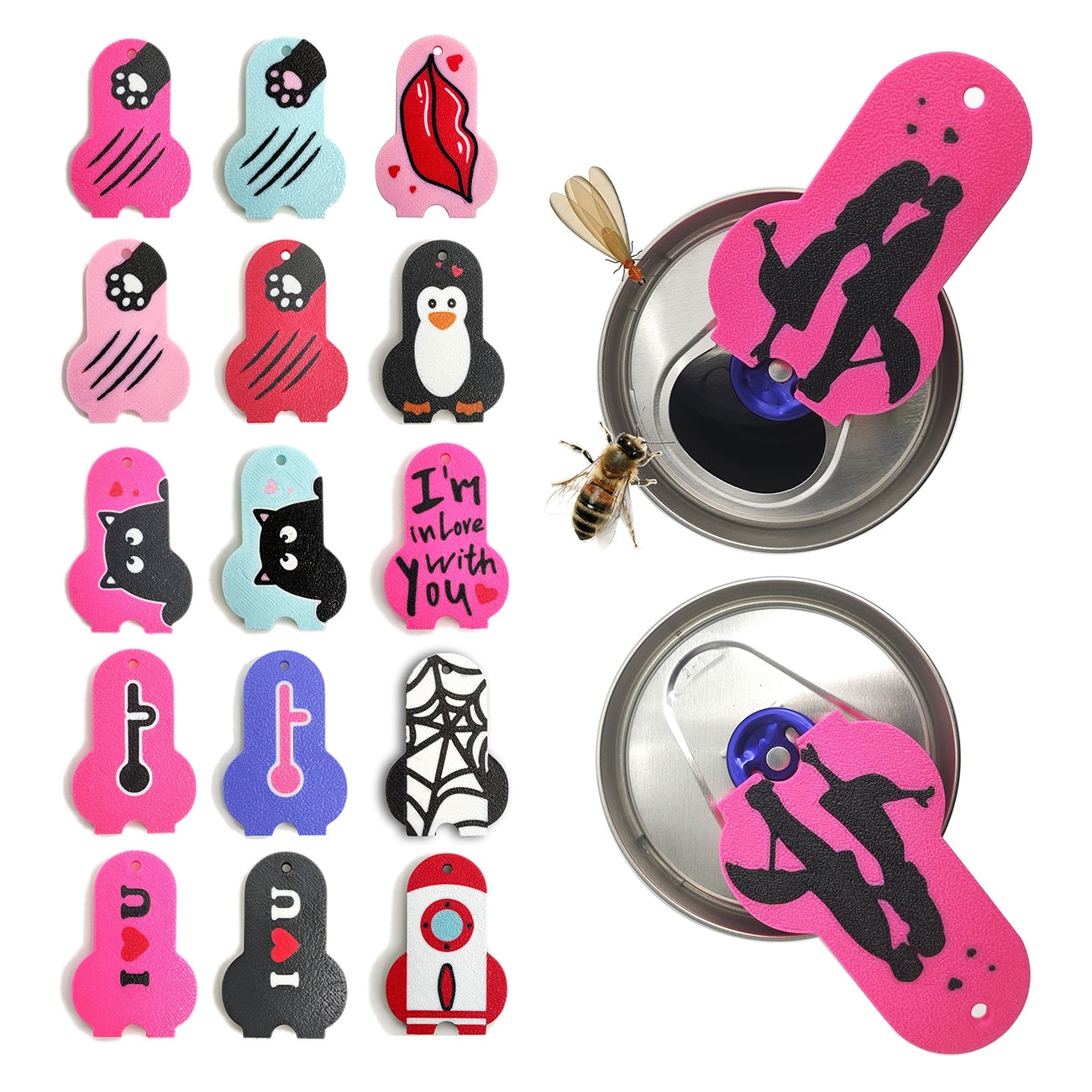 CTabPals New Improved Soda Can Opener Can Cover for Soda Easy Tab Opener and Drink Protector Cute Beverage Barricade for Coke Shields from Bugs,Bees,Flies,Dust at Party,BBQ,Beach