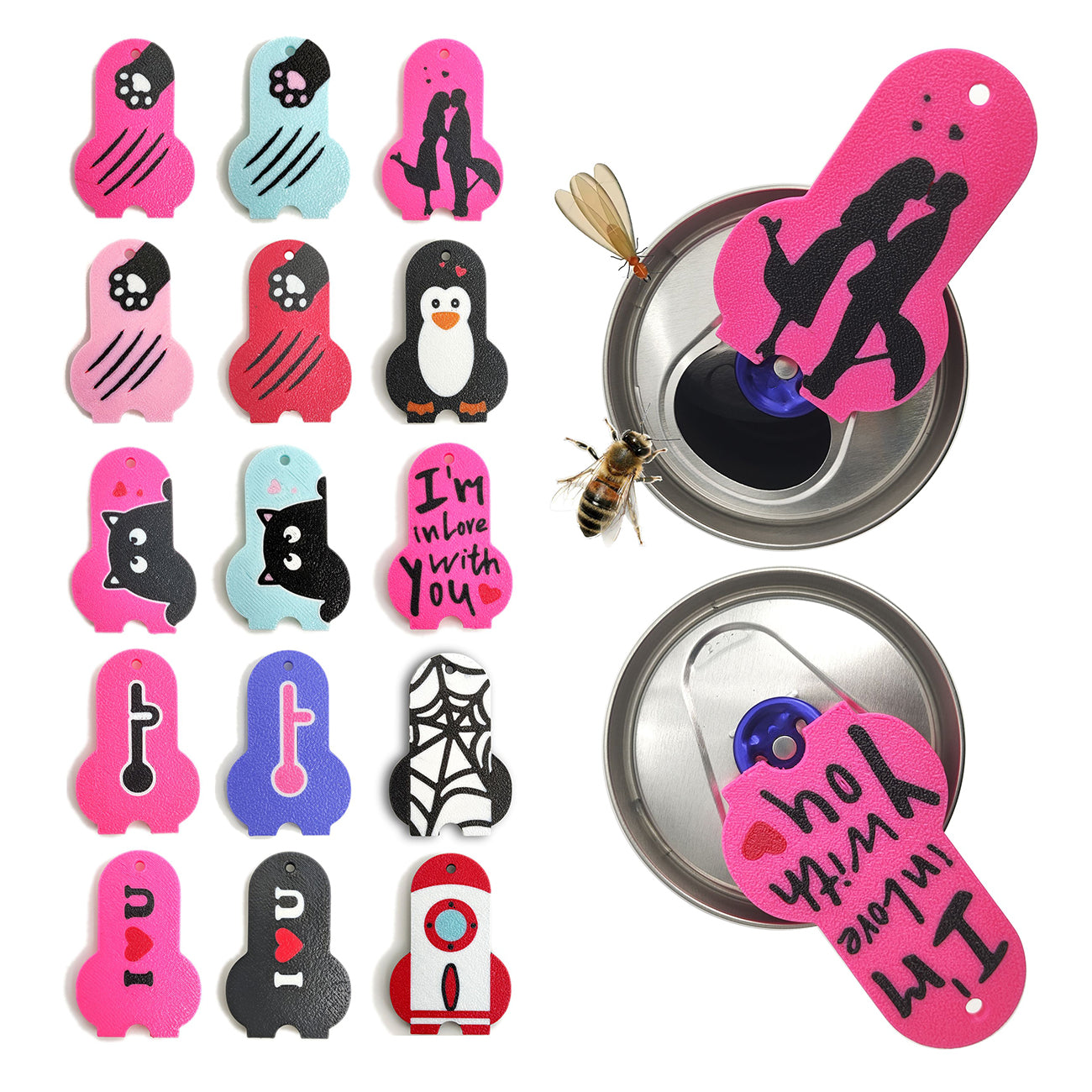 CTabPals New Improved Soda Can Opener Can Cover for Soda Easy Tab Opener and Drink Protector Cute Beverage Barricade for Coke Shields from Bugs,Bees,Flies,Dust at Party,BBQ,Beach