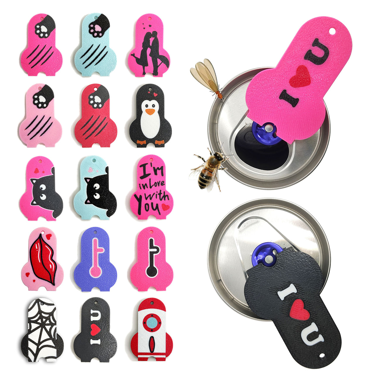 CTabPals New Improved Soda Can Opener Can Cover for Soda Easy Tab Opener and Drink Protector Cute Beverage Barricade for Coke Shields from Bugs,Bees,Flies,Dust at Party,BBQ,Beach