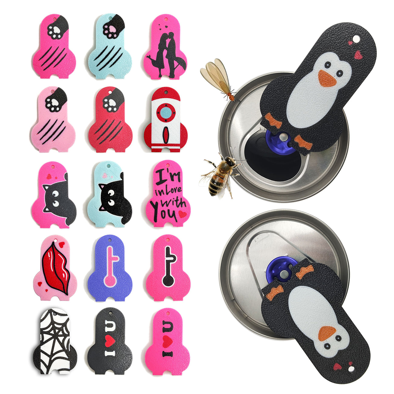 CTabPals New Improved Soda Can Opener Can Cover for Soda Easy Tab Opener and Drink Protector Cute Beverage Barricade for Coke Shields from Bugs,Bees,Flies,Dust at Party,BBQ,Beach