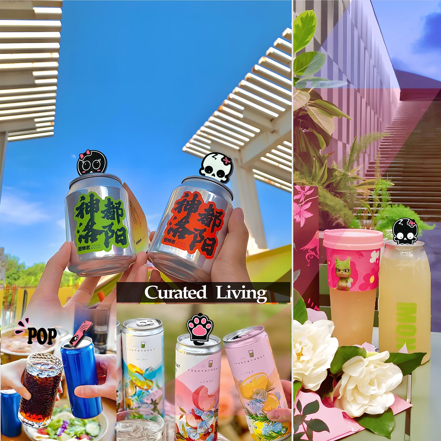 CTABPALS Cute Skull Soda Can Opener Pop Can Tab Opener With Keychain Strap Help for Long Nails,Kids,Sore Hands,Arthritis