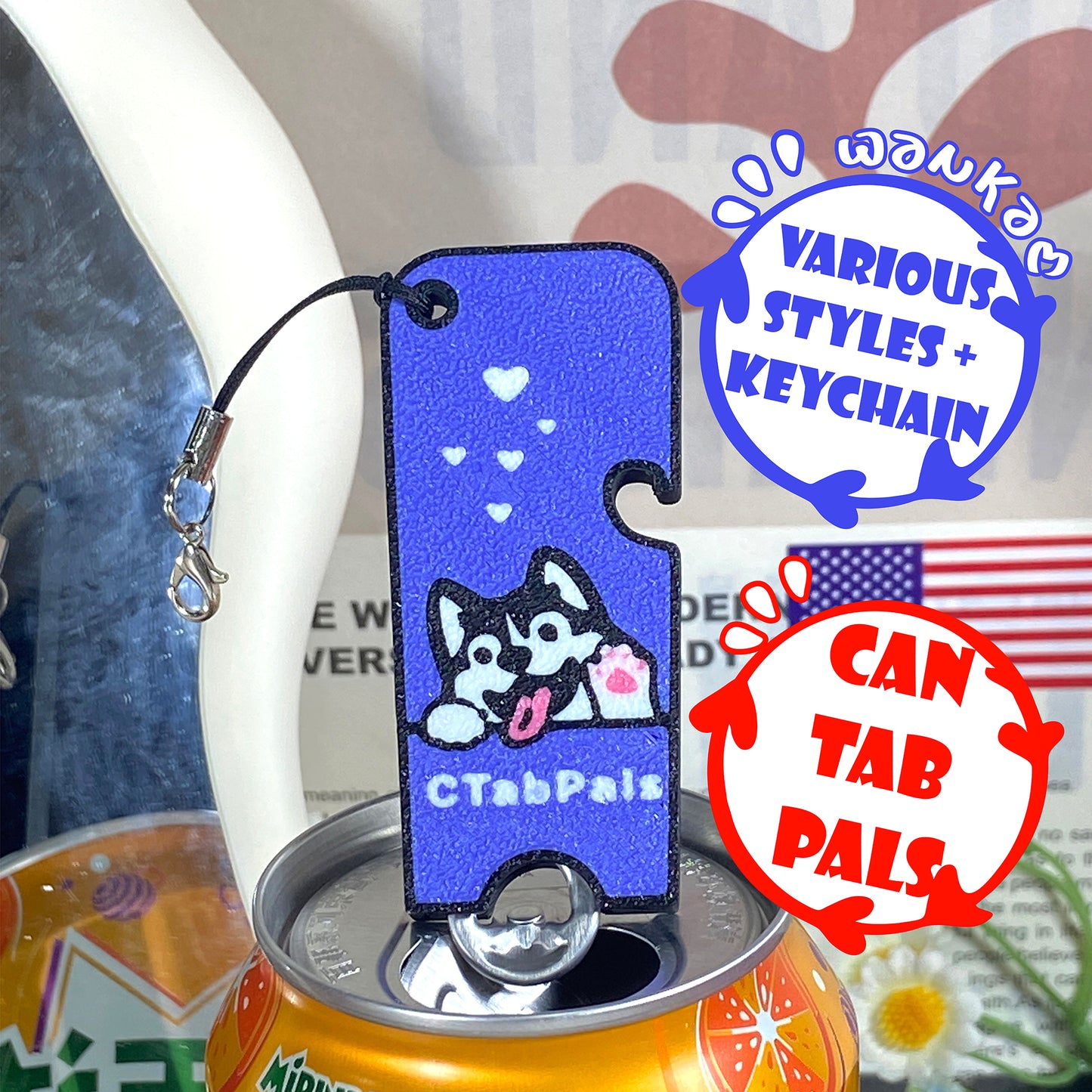 CTABPALS 2 in 1 Soda Can Opener Pop Can Tab Opener Keychain Help for Long Nails,Sore Hands,Arthritis