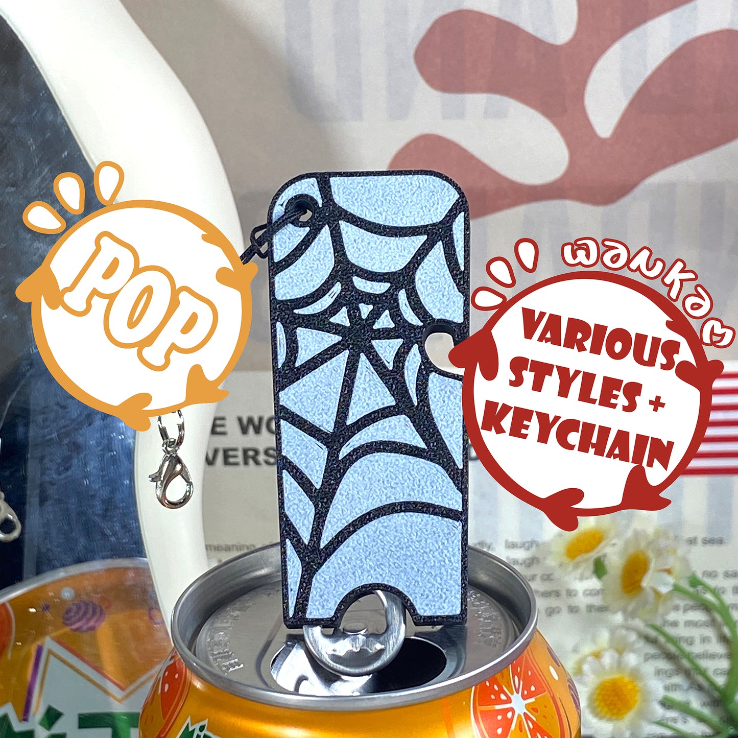 CTABPALS 2 in 1 Soda Can Opener Pop Can Tab Opener Keychain Help for Long Nails,Sore Hands,Arthritis