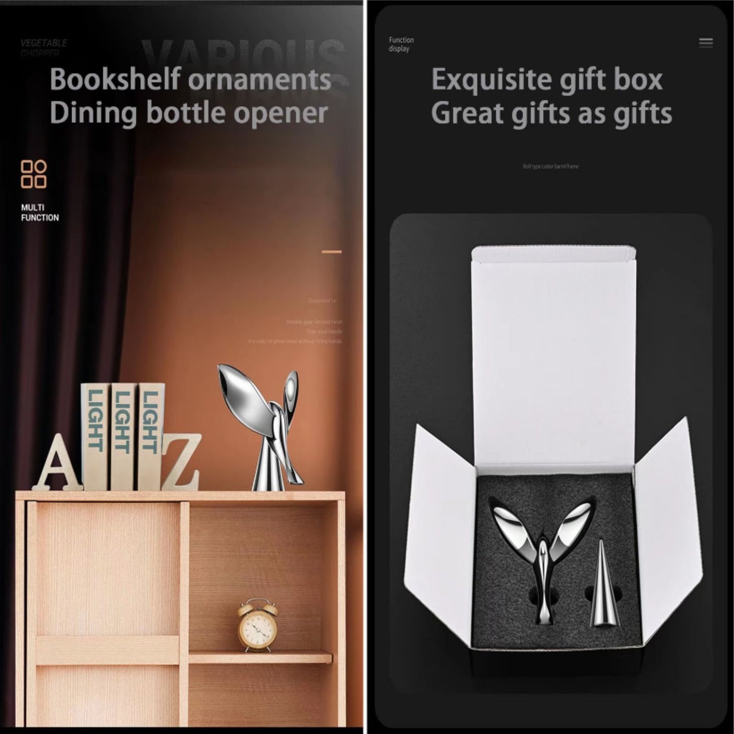 Flying Bird Balance Bottle Opener-Multifunctional Red Wine and Beer Opener, Exquisite Ornament Kitchen Utensils Stainless rotary modern mist olive oil dispenser Steel Metal Home Silver cool