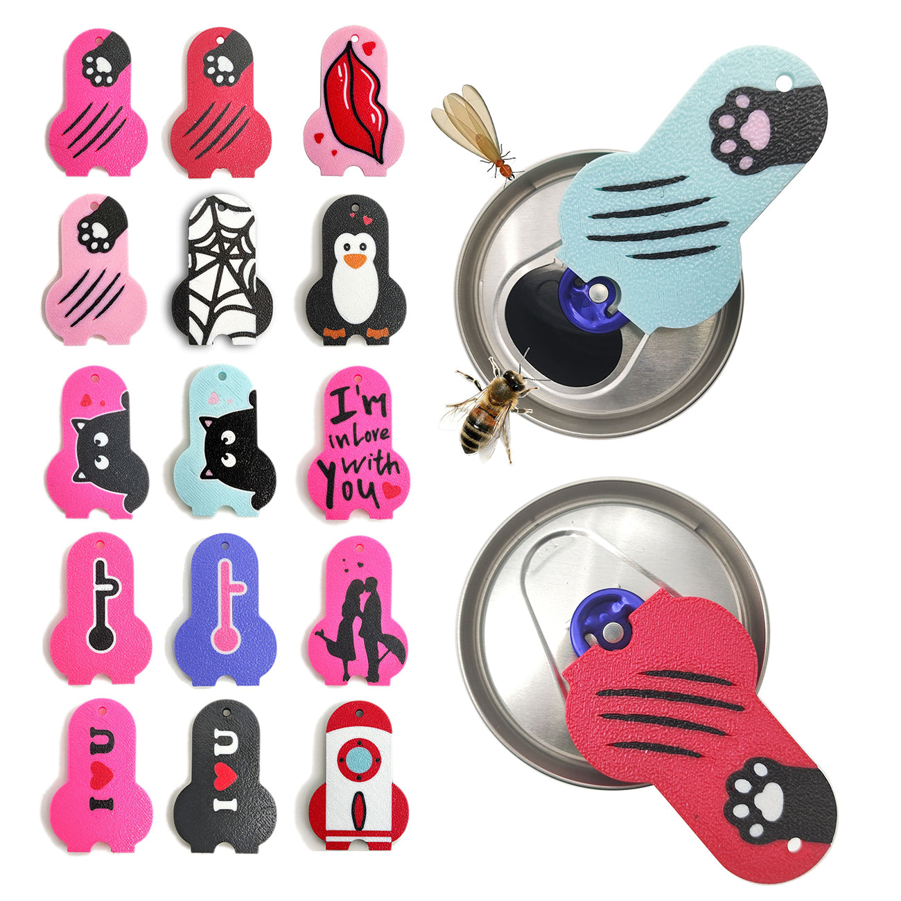CTabPals New Improved Soda Can Opener Can Cover for Soda Easy Tab Opener and Drink Protector Cute Beverage Barricade for Coke Shields from Bugs,Bees,Flies,Dust at Party,BBQ,Beach