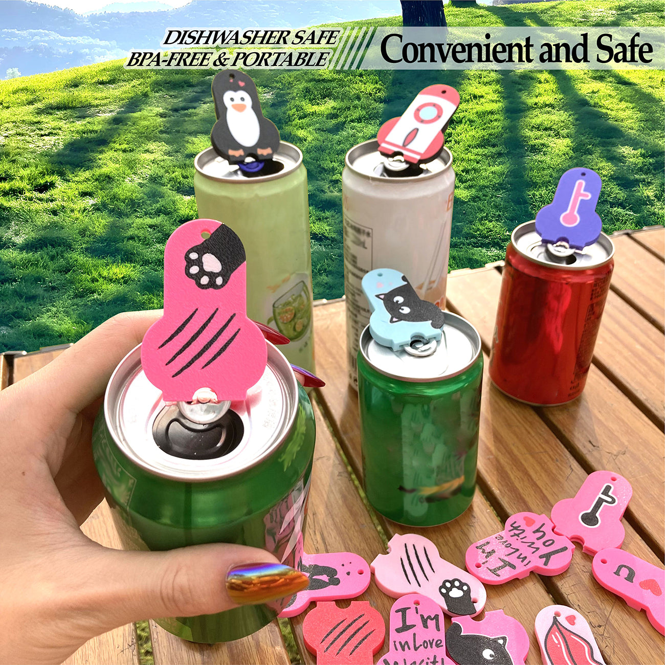 CTabPals New Improved Soda Can Opener Can Cover for Soda Easy Tab Opener and Drink Protector Cute Beverage Barricade for Coke Shields from Bugs,Bees,Flies,Dust at Party,BBQ,Beach