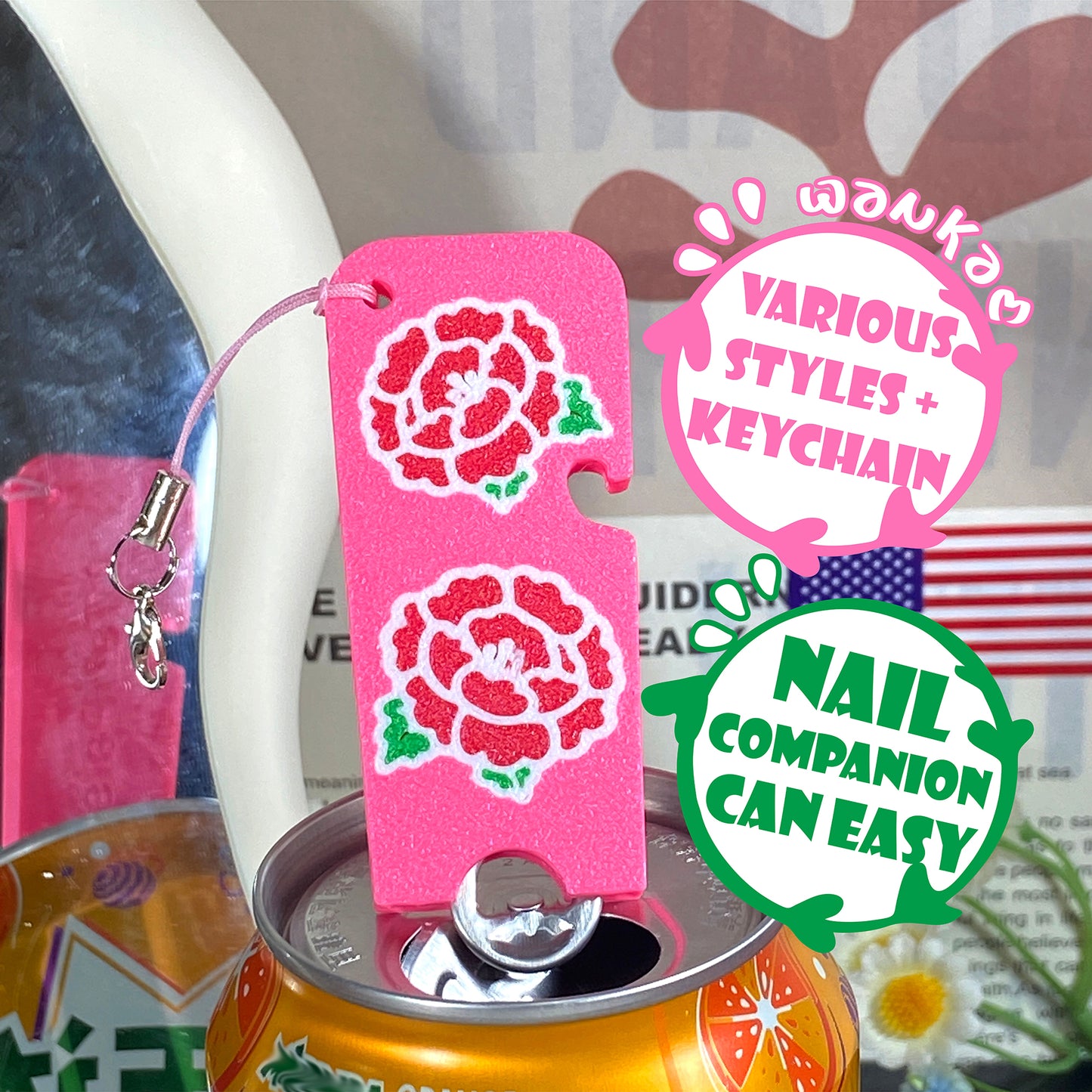 CTABPALS 2 in 1 Soda Can Opener Pop Can Tab Opener Keychain Help for Long Nails,Sore Hands,Arthritis