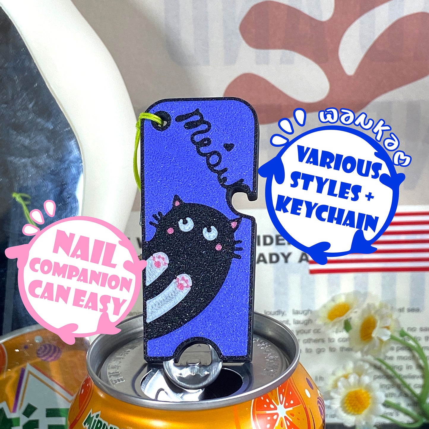 CTABPALS 2 in 1 Soda Can Opener Pop Can Tab Opener Keychain Help for Long Nails,Sore Hands,Arthritis