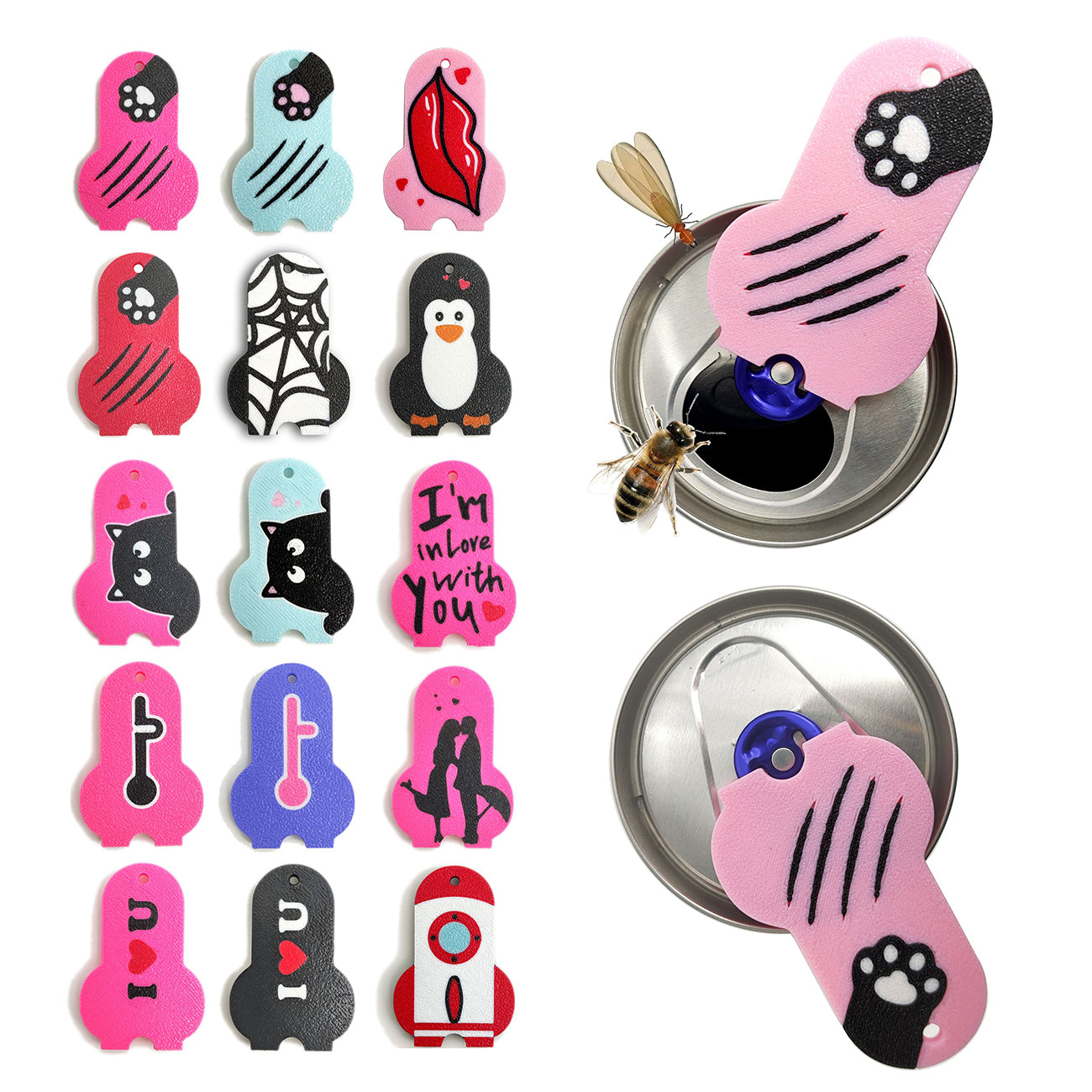 CTabPals New Improved Soda Can Opener Can Cover for Soda Easy Tab Opener and Drink Protector Cute Beverage Barricade for Coke Shields from Bugs,Bees,Flies,Dust at Party,BBQ,Beach