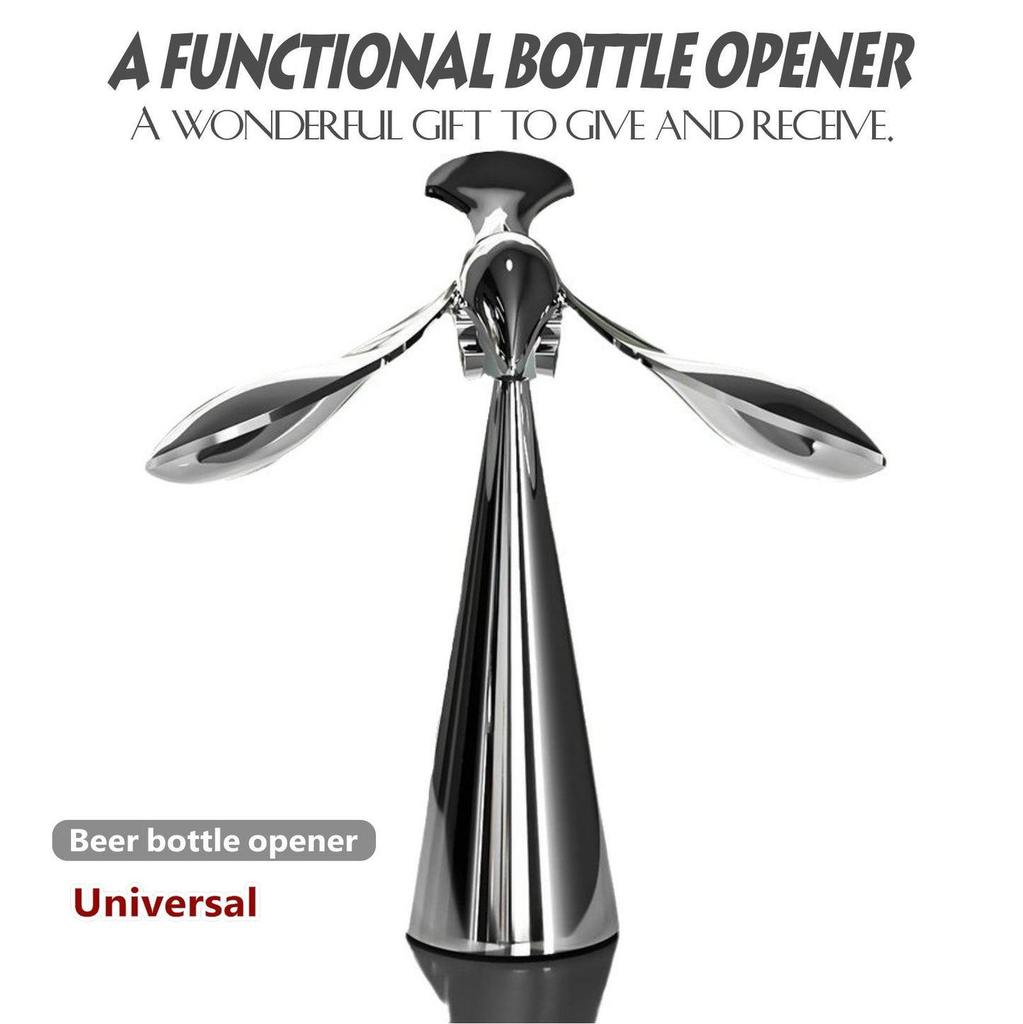 Flying Bird Balance Bottle Opener-Multifunctional Red Wine and Beer Opener, Exquisite Ornament Kitchen Utensils Stainless rotary modern mist olive oil dispenser Steel Metal Home Silver cool