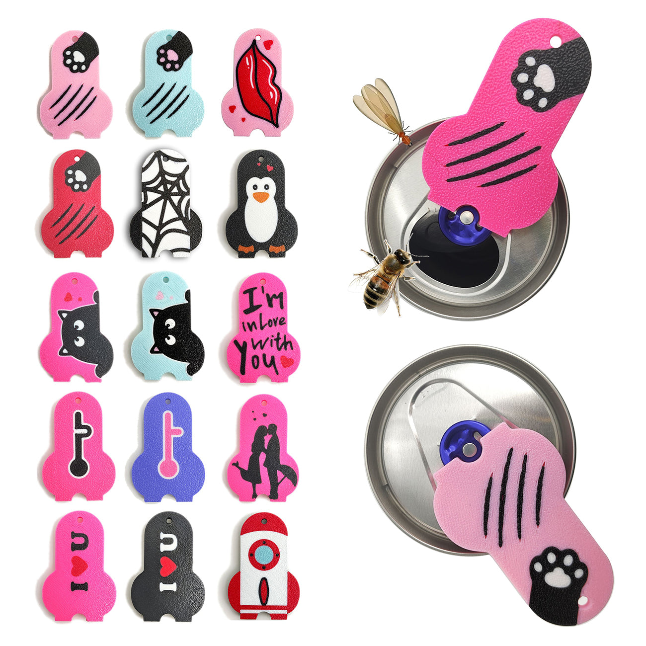 CTabPals New Improved Soda Can Opener Can Cover for Soda Easy Tab Opener and Drink Protector Cute Beverage Barricade for Coke Shields from Bugs,Bees,Flies,Dust at Party,BBQ,Beach