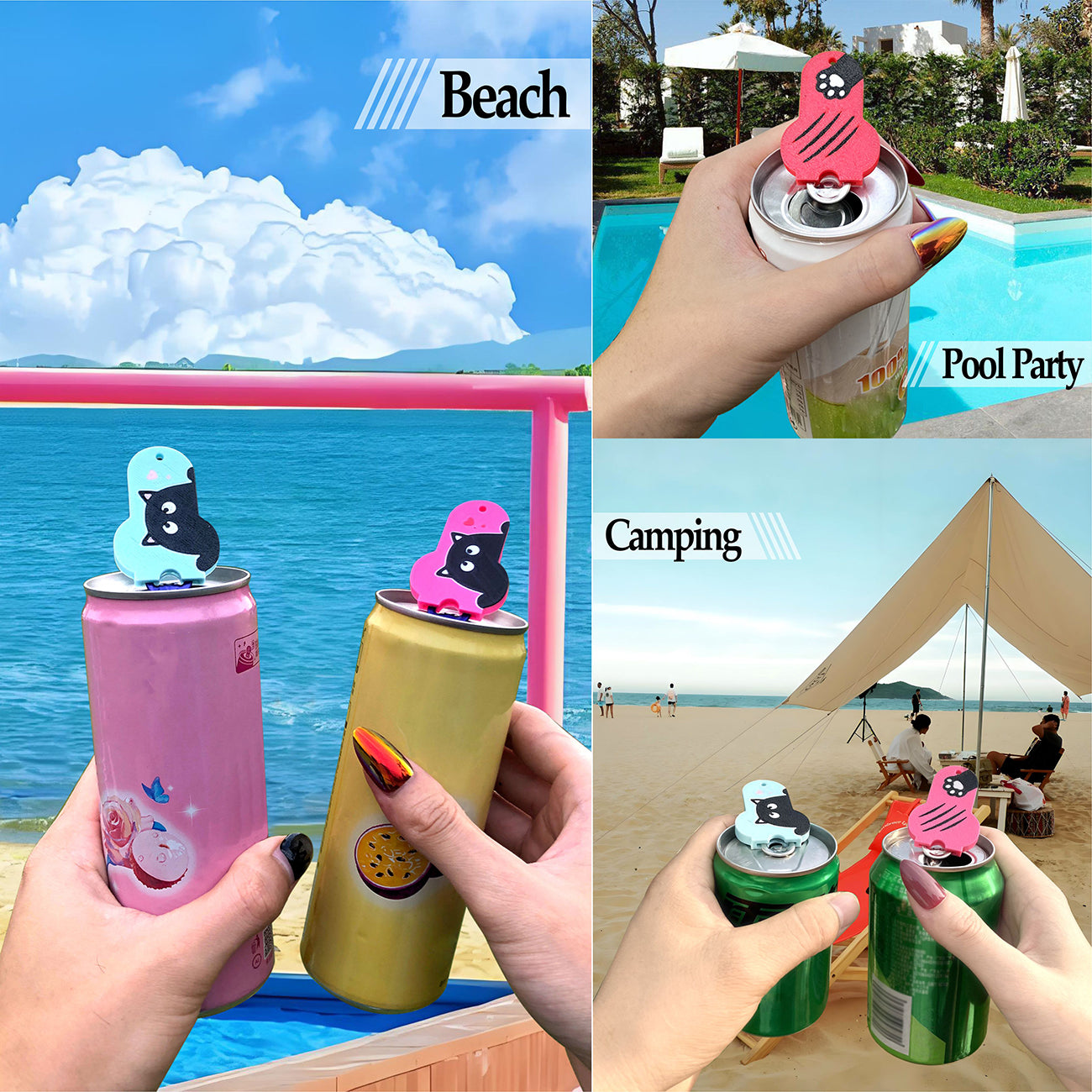 CTabPals New Improved Soda Can Opener Can Cover for Soda Easy Tab Opener and Drink Protector Cute Beverage Barricade for Coke Shields from Bugs,Bees,Flies,Dust at Party,BBQ,Beach