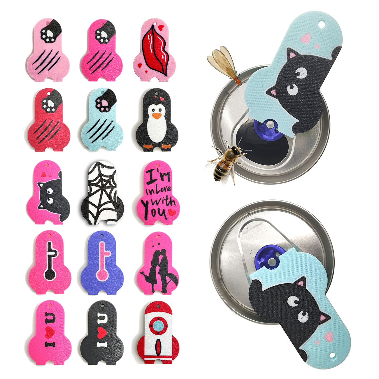 CTabPals New Improved Soda Can Opener Can Cover for Soda Easy Tab Opener and Drink Protector Cute Beverage Barricade for Coke Shields from Bugs,Bees,Flies,Dust at Party,BBQ,Beach