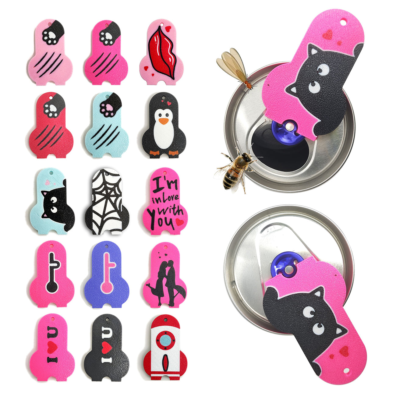 CTabPals New Improved Soda Can Opener Can Cover for Soda Easy Tab Opener and Drink Protector Cute Beverage Barricade for Coke Shields from Bugs,Bees,Flies,Dust at Party,BBQ,Beach