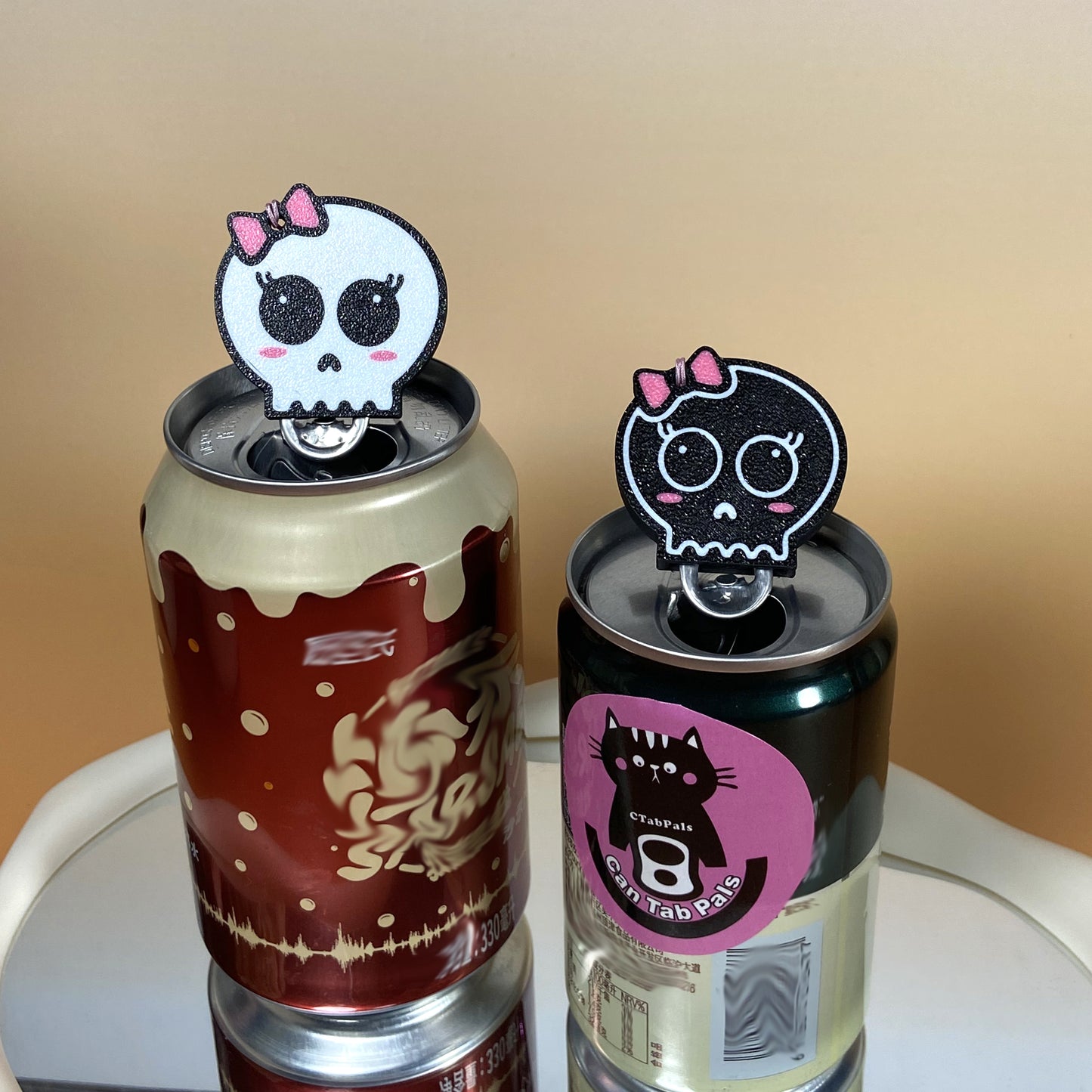 CTABPALS Cute Skull Soda Can Opener Pop Can Tab Opener With Keychain Strap Help for Long Nails,Kids,Sore Hands,Arthritis