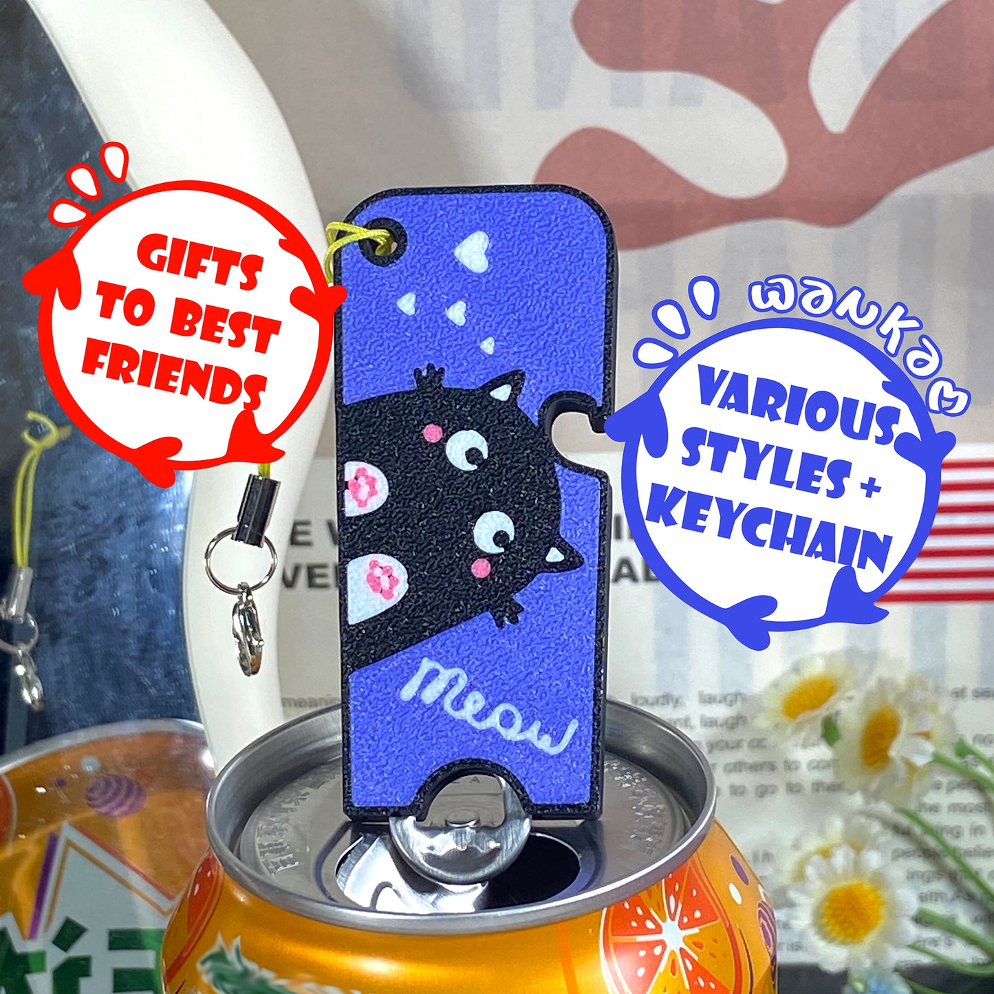 CTABPALS 2 in 1 Soda Can Opener Pop Can Tab Opener Keychain Help for Long Nails,Sore Hands,Arthritis