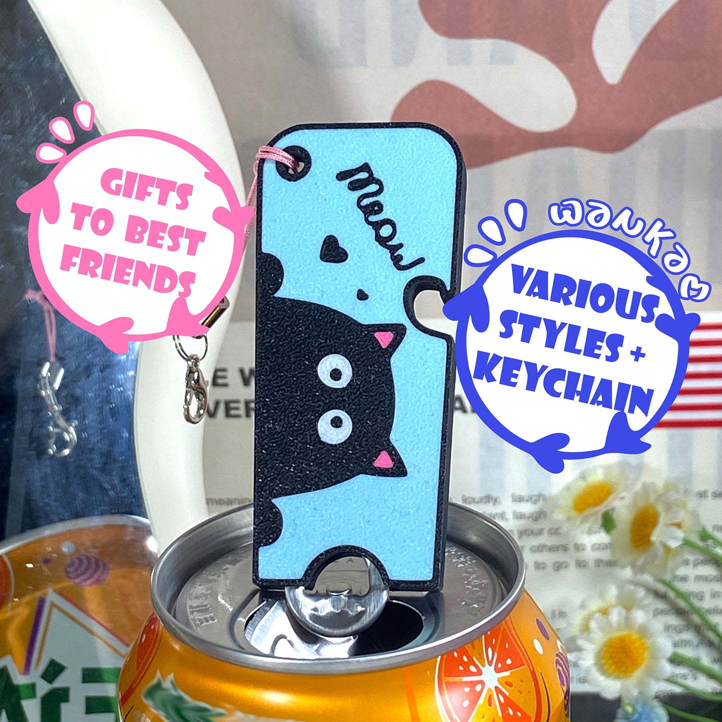 CTABPALS 2 in 1 Soda Can Opener Pop Can Tab Opener Keychain Help for Long Nails,Sore Hands,Arthritis
