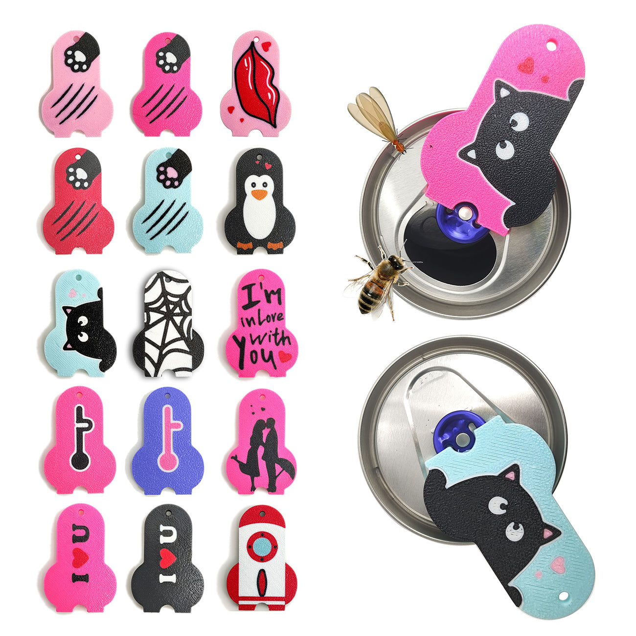 CTabPals New Improved Soda Can Opener Can Cover for Soda Easy Tab Opener and Drink Protector Cute Beverage Barricade for Coke Shields from Bugs,Bees,Flies,Dust at Party,BBQ,Beach