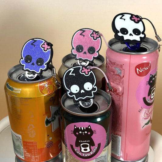 CTABPALS Cute Skull Soda Can Opener Pop Can Tab Opener With Keychain Strap Help for Long Nails,Kids,Sore Hands,Arthritis